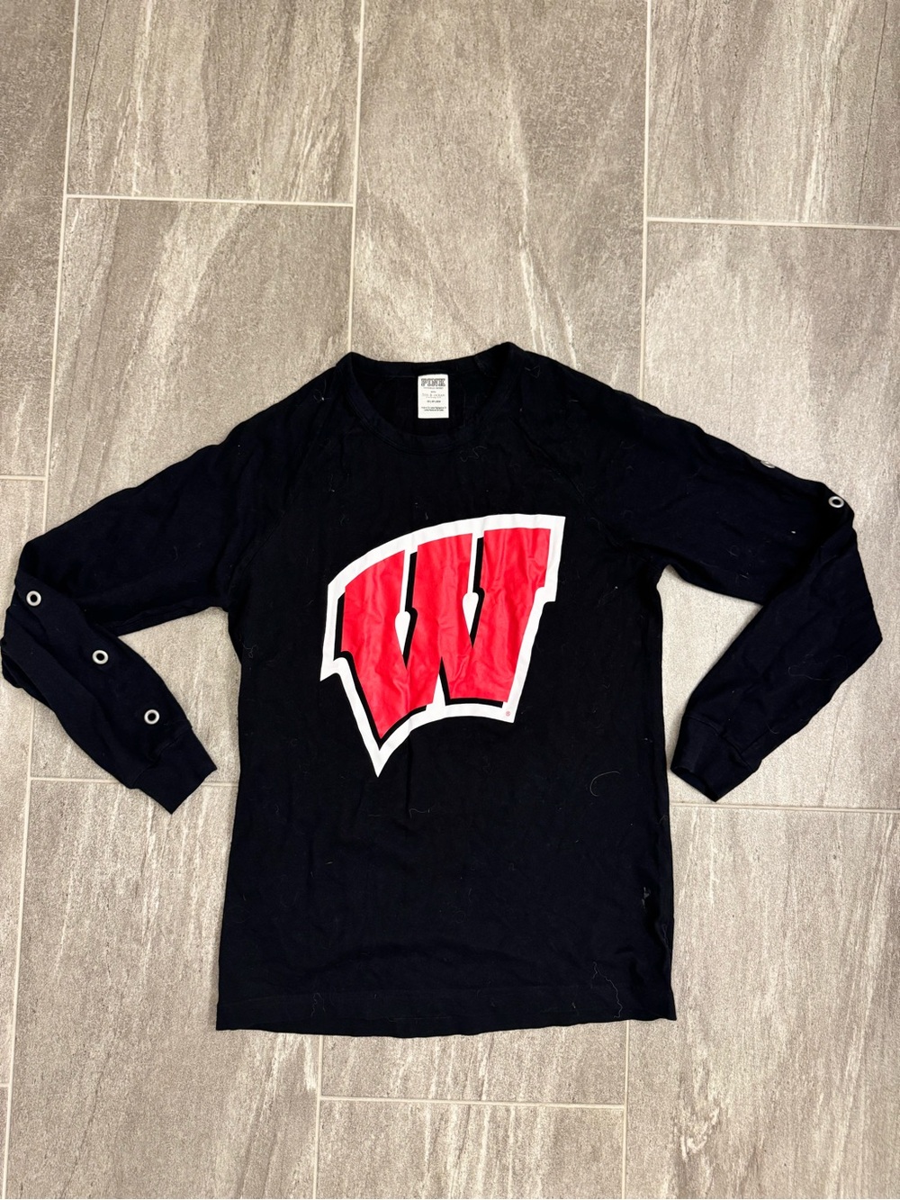 Victoria’s Secret PINK - Wisconsin Badgers Black Long Sleeve Tee - Size XS